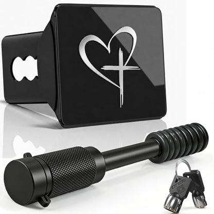 Metal Christ Heart Cross Traler Hitch Cover by Unknown