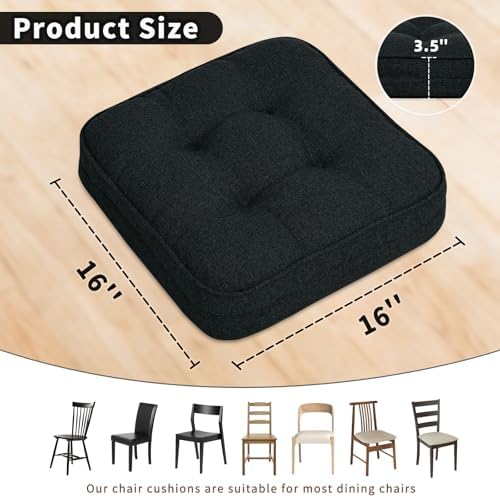 GOFORIT Tufted Shredded Memory Foam Chair Pads，Kitchen Chair Cushions - Image 2
