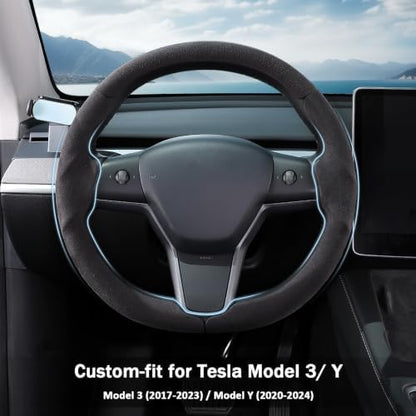Steering Wheel Cover for Tesla Model 3 2017-2023/ Model Y 2020-2024 - Image 2