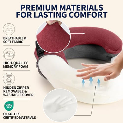 BUYUE Kids Travel Pillows for Airplane, Memory Foam 360° Head Support Sleeping - Image 4