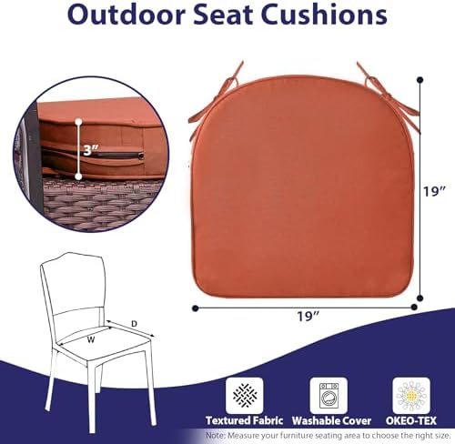 IPYNBAP Outdoor Chair Cushions Set of 4 -Waterproof Outdoor Seat Cushions - Image 6