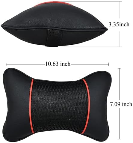 2 Packs Car Neck Pillows Dual-Side PU Leather Car Headrest Support - Image 2