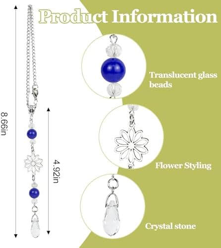 Hovom Flower Car Charm for Rear View Mirror, Cute Crystal Rearview Mirror - Image 2