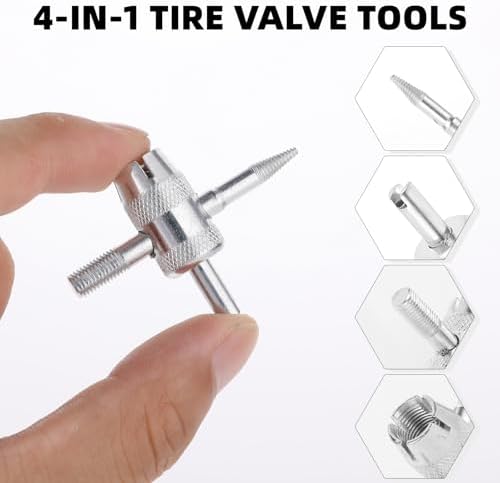 2 Pcs 4-Way Valve Core Tool Tire Valve Tools 4-in-1 Tyre Valve Removal Tool - Image 5
