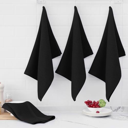 Homaxy 100% Cotton Oversized Waffle Weave Kitchen Towels 4-Pack - Image 6