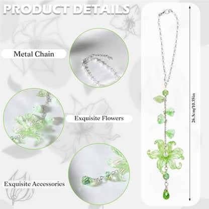 Lily Flower Leaf Car Charm Red Green Summer Waterlily - Image 6