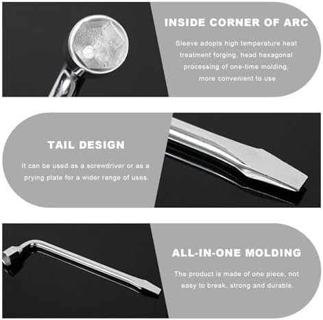 Car Spare Tire Wrench, 19mm L-Shaped Slotted End Socket Tire Replacement Tool - Image 4
