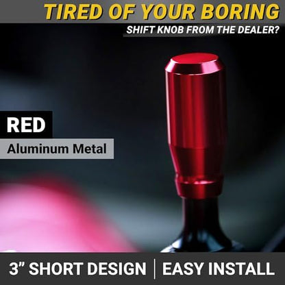 JDM Style Shift Knob for Gear Stick Shifter, 5 6 Speed Manual, Racing Red - Image 2