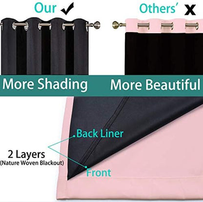 Yakamok Pink 100% Blackout Curtains 84 Inches Long - Image 6