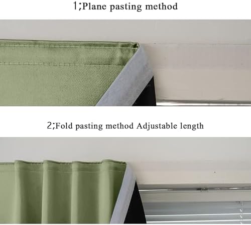 AJAZZ 100% Blackout Self Adhesive Curtains Small Window Short Temporary Black - Image 5