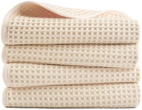 POLYTE 430 GSM Poly Blend Microfiber Quick Dry Waffle Hand Towel, 16x30 in by Polyte