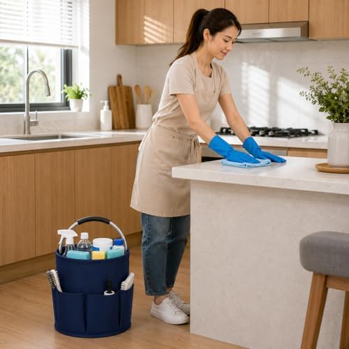 Portable Cleaning Caddy with Handle, Foldable Supply Organizer - Image 5