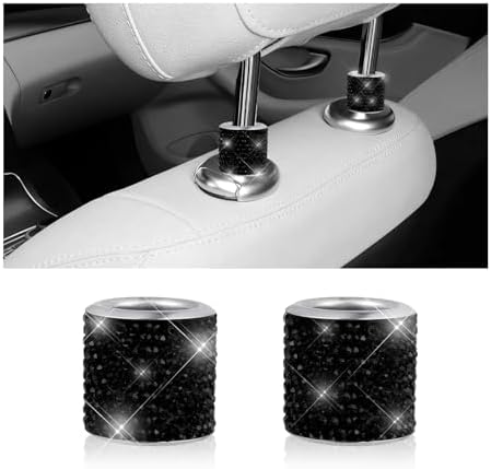 2 PCS Car Headrest Collars, Sparkling Rhinestones Auto Head Rest Collars Seat by RDXCV