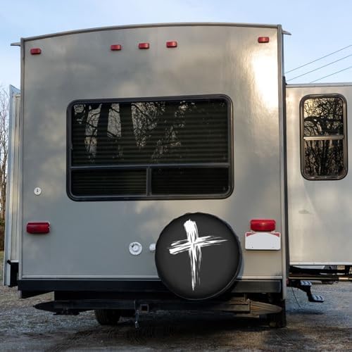Delerain Cross Black Spare Tire Cover Wheel Protectors Sun Protector Waterproof - Image 6