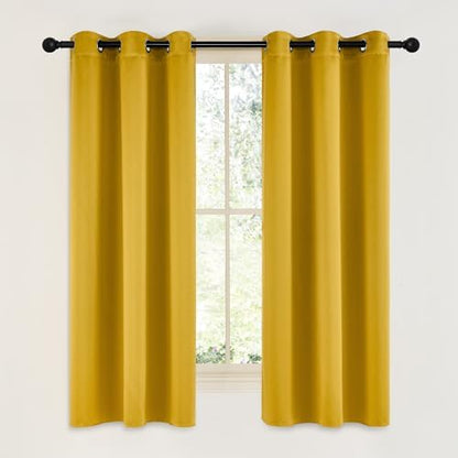NICETOWN Gold Blackout Cafe Faux Silk Curtains by NICETOWN