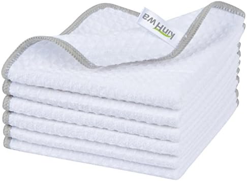KinHwa Waffle Microfiber Dish Cloths White Kitchen Towels, Cleaning Cloth by KinHwa