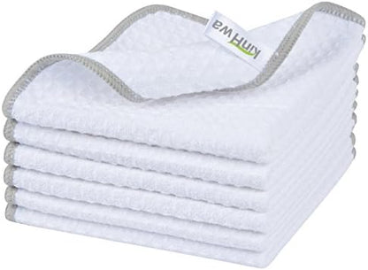KinHwa Waffle Microfiber Dish Cloths White Kitchen Towels, Cleaning Cloth by KinHwa
