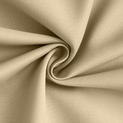 Yakamok Beige 100% Blackout Curtains 63 Inches Long - Image 3
