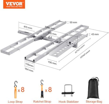 VEVOR Motorcycle Carrier, 600 LBS Aluminum Motorcycle Carrier Hitch Mount - Image 7