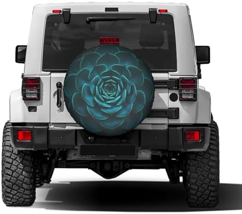 Delerain Spare Tire Cover Teal Cactus Wheel Covers Waterproof Dust-Proof UV Sun - Image 2