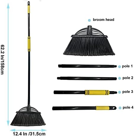 Four-Section Rod Long-Handled Broom, Heavy-Duty Broom, Angle Broom - Image 3
