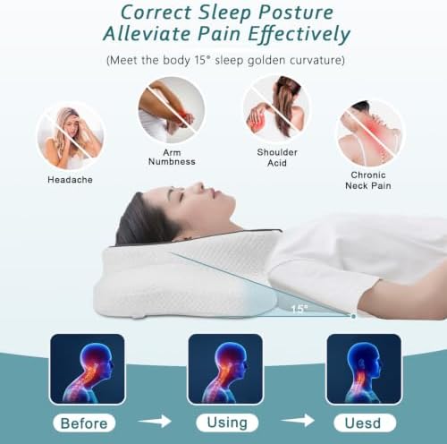 CHxxy Cervical Neck Pillow for Pain Relief Sleeping, Memory Foam Pillows - Image 2