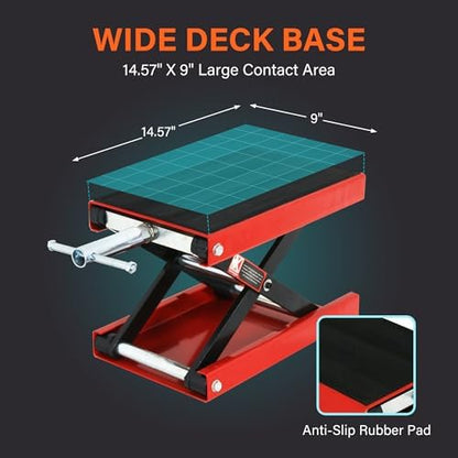 ZENY 1100 LB Wide Deck Motorcycle Center Scissor Lift Jack Repair Hoist Stand - Image 7