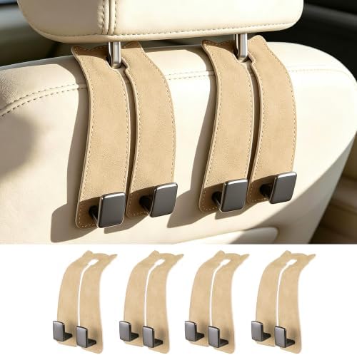 Amooca Car Headrest Hooks 4-Pack Suede Seat Organizer by Amooca