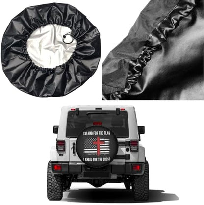 I Stand for The Flag, Kneel for The Cross Spare Tire Cover Dust-Proof Wheel - Image 5