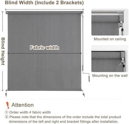 AOSKY Cordless Patio Roll Up Blinds - Image 2