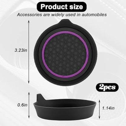 HZEL Car Cup Holder Coasters, Recessed Automotive Drink Mat Decoration - Image 2