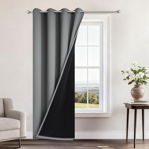 Yakamok Grey Blackout Curtains 96 Inches Long by Yakamok