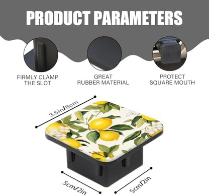 Hitch Cover Fits for 2-Inch Hitch, Lemons and White Flowers On Branches in - Image 3