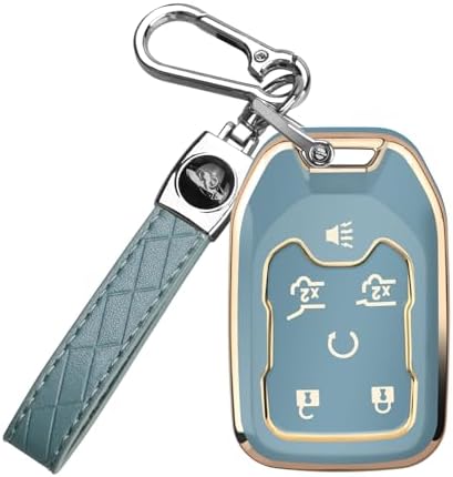 for Chevy GMC Key Fob Cover 6 Buttons Key Case 2016-2025 by MILDEAST