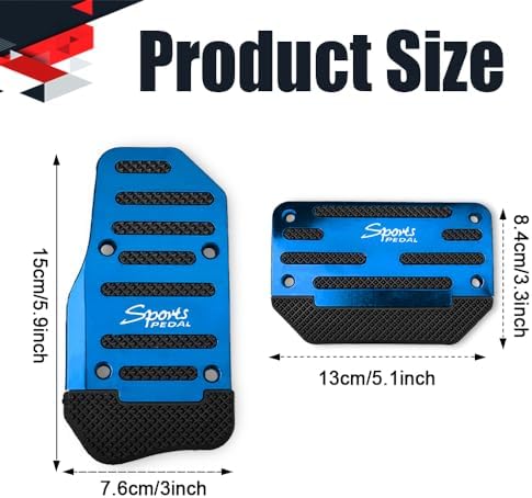 2PCS Non-Slip Car Pedal Covers, Premium Aluminum Alloy Gas and Brake Pedals - Image 2