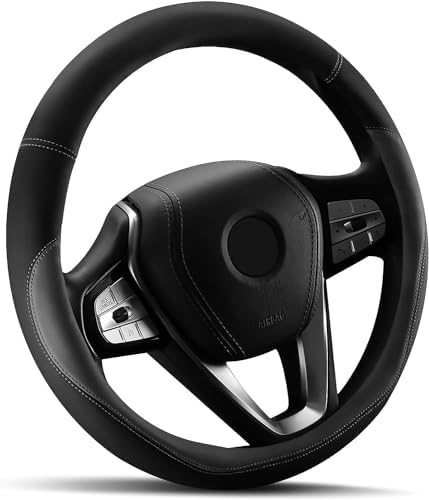 HOTOR Car Leather Steering Wheel Cover Universal 14.5"-15" by HOTOR