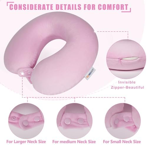 SAIREIDER Travel Neck Pillow 100% Pure Memory Foam Airplane Pillow - Image 5