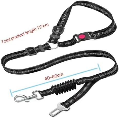 Pink 2-in-1 Dog Seat Belt for car, Adjustable Safety Leash - Image 3