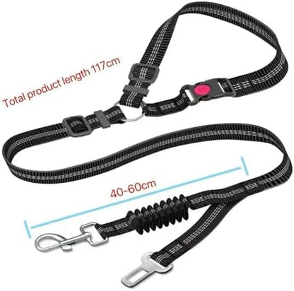 Pink 2-in-1 Dog Seat Belt for car, Adjustable Safety Leash - Image 3