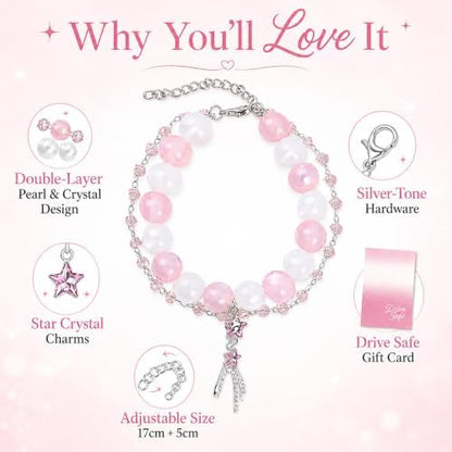 Steering Wheel Rosary, Star Rosary Rear View Mirror Charm Crystal Decor - Image 6