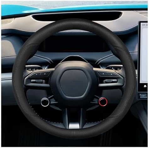 Craedli Black Nappa Leather Car Steering Wheel Cover 14.5-15 Inch by Unknown
