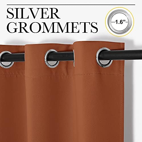 NICETOWN Blackout Curtain Panels, 1 Pair, 34 x 72-inch, Burnt Orange - Image 3