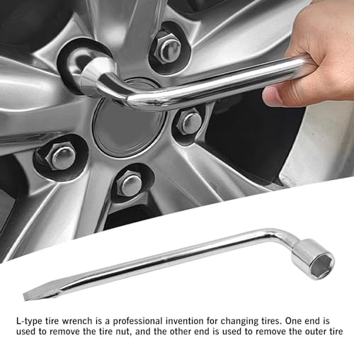 Car Spare Tire Lug Wrench for Jack 19mm/0.75" L Type Hexagon Slotted End Socket - Image 5