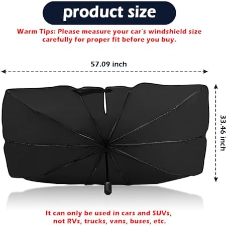 Car Windshield Sun Shade, Foldable Car Shade Umbrella - Image 2