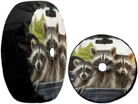 KiuLoam Three Funny Raccoon Spare Tire Cover by KiuLoam