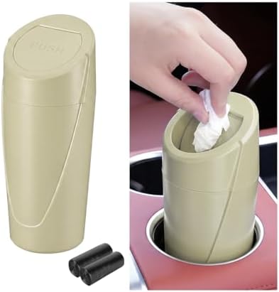 Car Trash Bin with Lid, Leak-Proof Portable Vehicle Cup Holder Garbage Can by Unknown