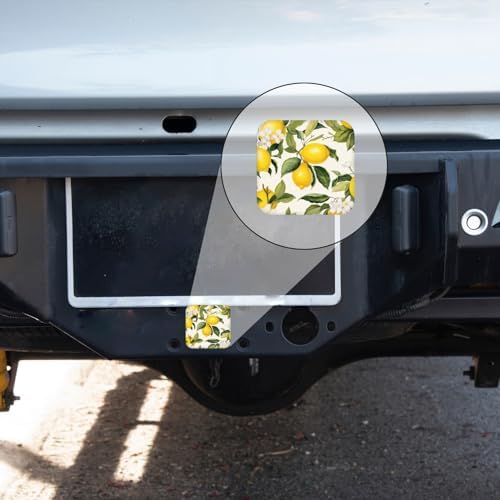 Hitch Cover Fits for 2-Inch Hitch, Lemons and White Flowers On Branches in - Image 5
