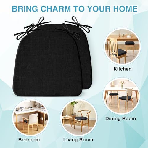IASEAHK Chair Cushions for Dining Chairs Set of 2, Non Slip Kitchen Chair Pads - Image 6