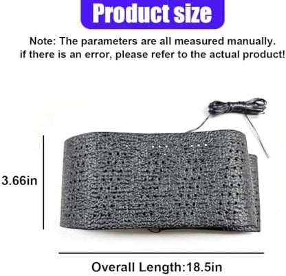 Leather Lace-On Steering Wheel Cover, Universal 14–15 Inch - Image 2