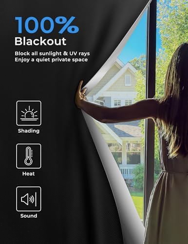 Sumobaby Blackout Curtains Portable 46”x72” No Drill Black Out Window Cover - Image 2
